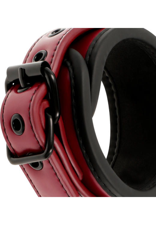 Χειροπέδες από δερματίνη σε μπορντό χρώμα