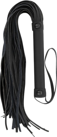 Μαστίγιο από δερματίνη σε μαύρο χρώμα, μήκους 28 εκ.