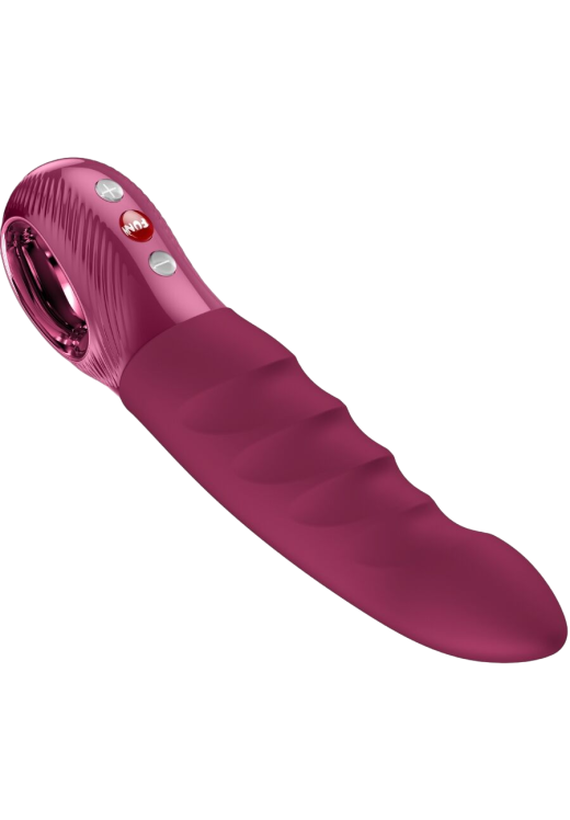 Δονητής σημείου g από σιλικόνη σε μπορντό χρώμα, μήκους 20,8 εκ. και μέγιστης διαμέτρου 4 εκ.