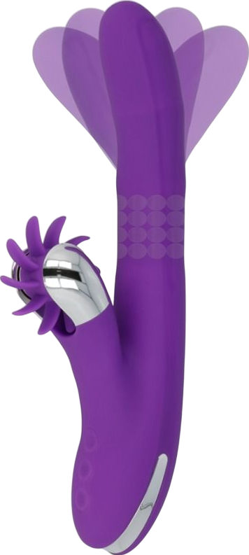 Rabbit δονητής από σιλικόνη σε μοβ χρώμα, μήκους 24 εκ.