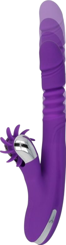 Rabbit δονητής από σιλικόνη σε μοβ χρώμα, μήκους 24 εκ.