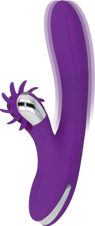 Rabbit δονητής από σιλικόνη σε μοβ χρώμα, μήκους 24 εκ.