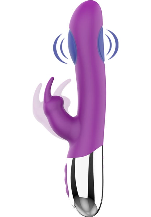 Rabbit δονητής από σιλικόνη σε μοβ χρώμα, μήκους 21 εκ. και μέγιστης διαμέτρου 3,5 εκ.