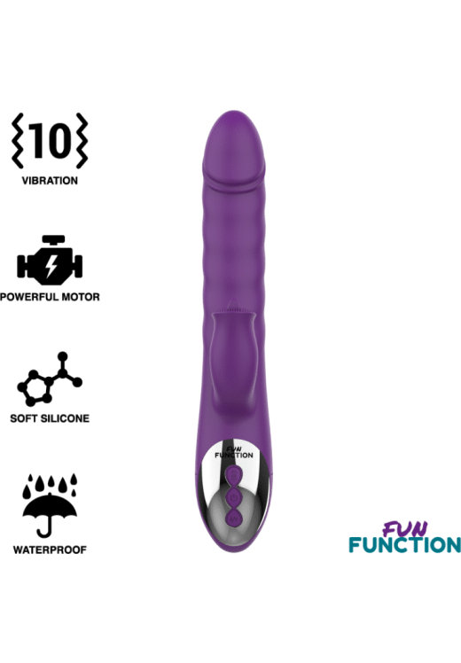 Rabbit δονητής από σιλικόνη σε μοβ χρώμα, μήκους 24,5 εκ. και μέγιστης διαμέτρου 3,5 εκ.