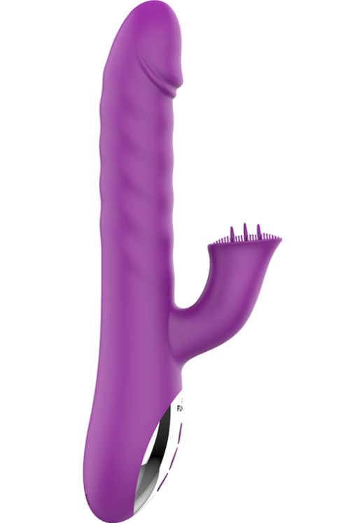 Rabbit δονητής από σιλικόνη σε μοβ χρώμα, μήκους 24,5 εκ. και μέγιστης διαμέτρου 3,5 εκ.