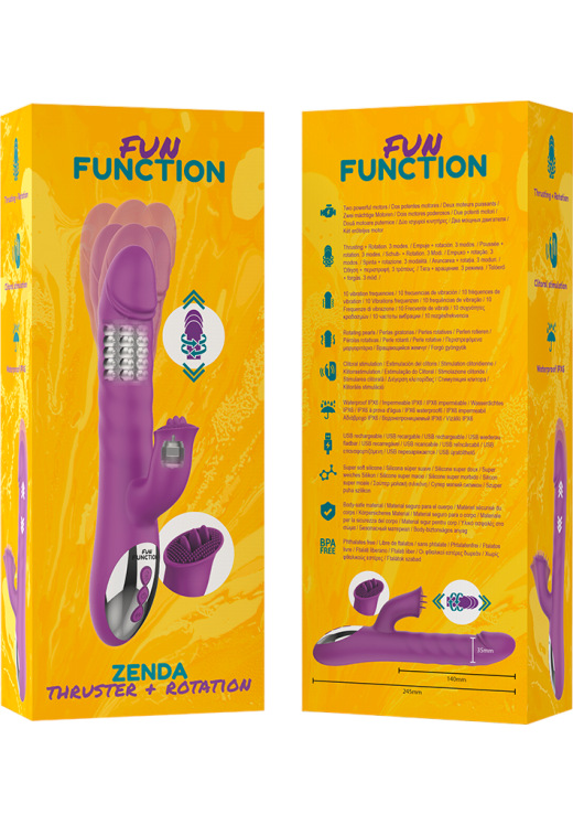 Rabbit δονητής από σιλικόνη σε μοβ χρώμα, μήκους 24,5 εκ. και μέγιστης διαμέτρου 3,5 εκ.