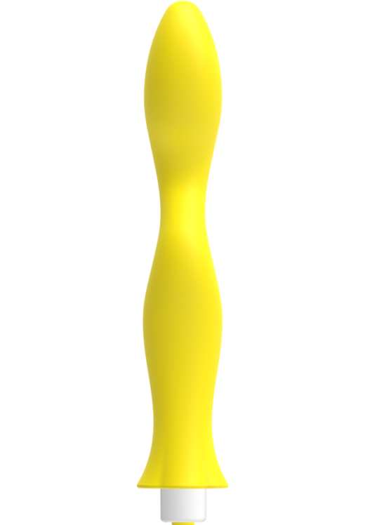 Δονητής σημείου g από σιλικόνη σε κίτρινο χρώμα, μήκους 20 εκ. και μέγιστης διαμέτρου 5 εκ.