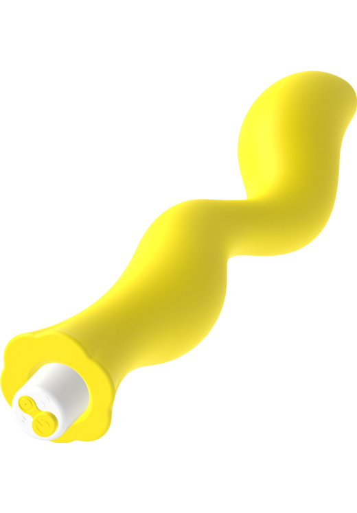 Δονητής σημείου g από σιλικόνη σε κίτρινο χρώμα, μήκους 20 εκ. και μέγιστης διαμέτρου 5 εκ.