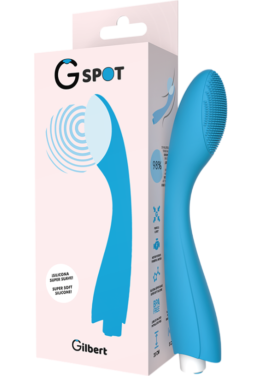 Δονητής σημείου g από σιλικόνη σε μπλέ χρώμα, μήκους 20 εκ. και μέγιστης διαμέτρου 5 εκ.