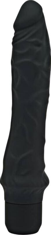 Ρεαλιστικός δονητής από σιλικόνη σε μαύρο χρώμα, μήκους 21,5 εκ. και μέγιστης διαμέτρου 4,5 εκ.