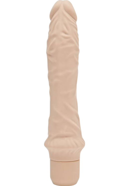 Ρεαλιστικός δονητής από σιλικόνη σε φυσικό χρώμα, μήκους 21,5 εκ. και μέγιστης διαμέτρου 4,5 εκ.