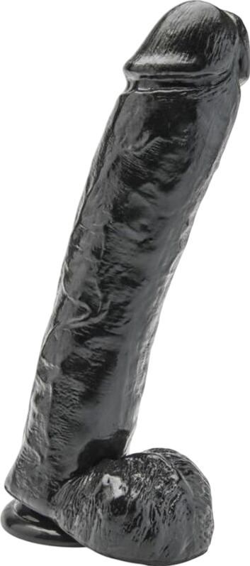 Ομοίωμα πέους από pvc σε μαύρο χρώμα, μήκους 28 εκ.