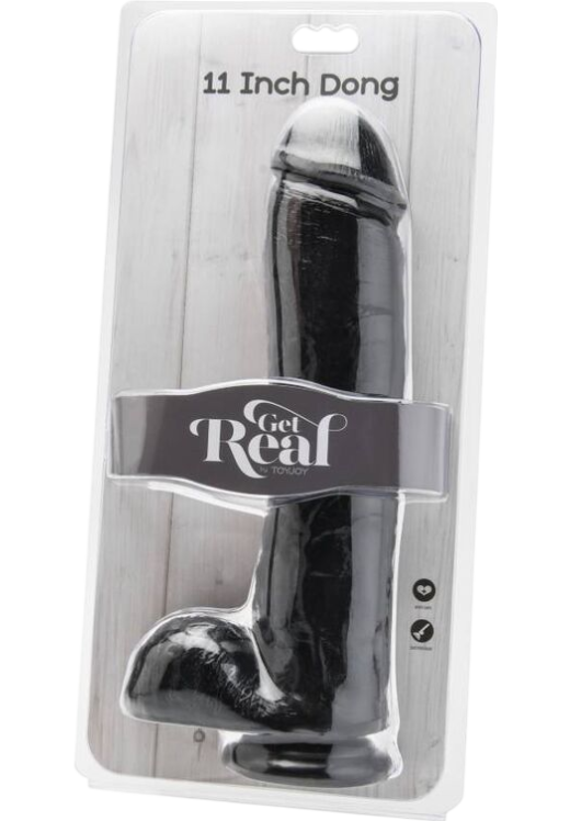 Ομοίωμα πέους από pvc σε μαύρο χρώμα, μήκους 28 εκ.