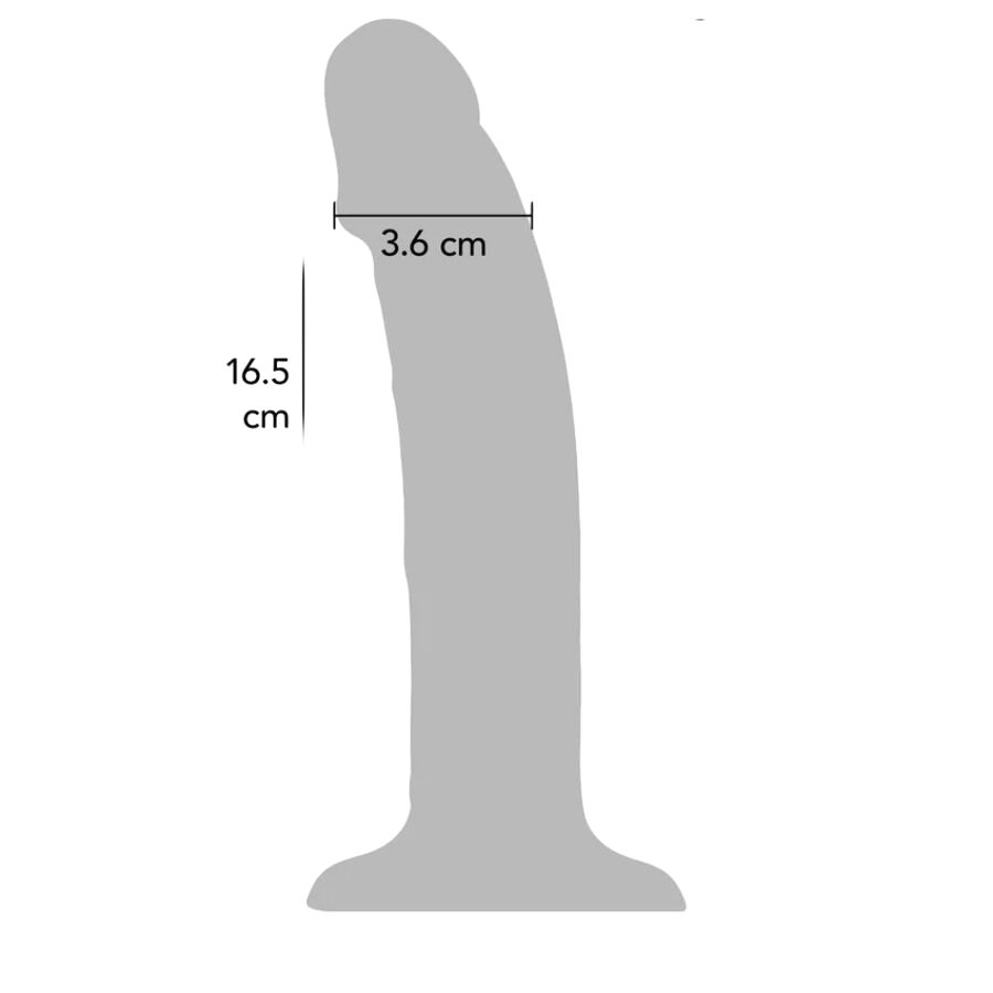 Κλασσικό dildo από σιλικόνη σε φυσικό χρώμα, μήκους 19,5 εκ. και μέγιστης διαμέτρου 3,6 εκ.