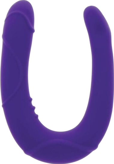 Διπλό dildo από σιλικόνη σε μοβ χρώμα
