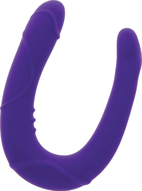 Διπλό dildo από σιλικόνη σε μοβ χρώμα