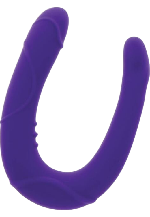 Διπλό dildo από σιλικόνη σε μοβ χρώμα