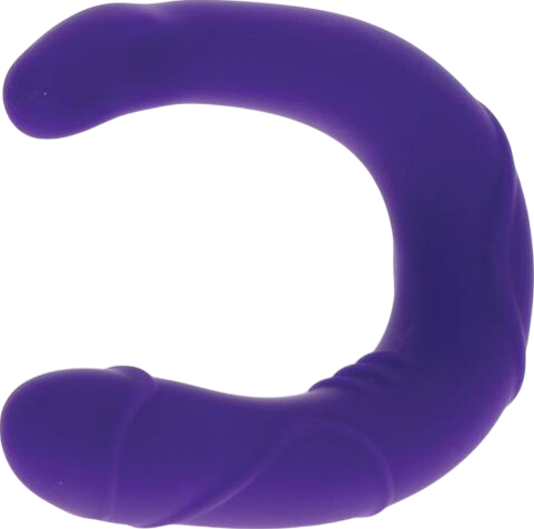 Διπλό dildo από σιλικόνη σε μοβ χρώμα