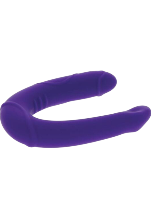 Διπλό dildo από σιλικόνη σε μοβ χρώμα