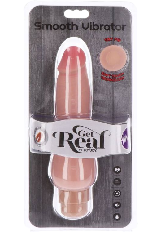 Ρεαλιστικός δονητής από tpe σε φυσικό χρώμα, μήκους 23 εκ. και μέγιστης διαμέτρου 5 εκ.