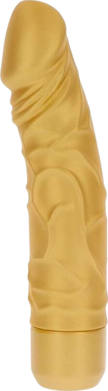 Ρεαλιστικός δονητής από σιλικόνη σε χρυσαφί χρώμα, μήκους 16 εκ. και μέγιστης διαμέτρου 4 εκ.