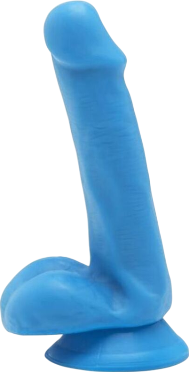 Ομοίωμα πέους από pvc σε μπλέ χρώμα, μήκους 15 εκ.