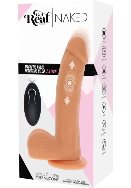 Ρεαλιστικός δονητής από σιλικόνη σε φυσικό χρώμα, μήκους 19,5 εκ. και μέγιστης διαμέτρου 4,3 εκ.