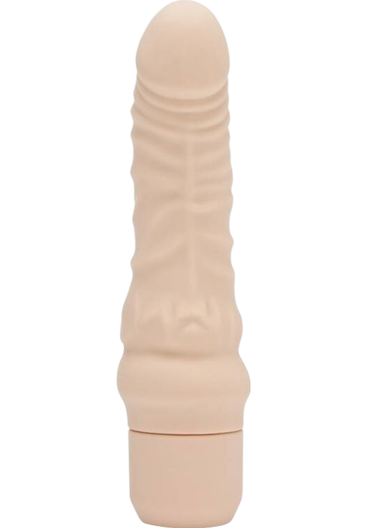 Ρεαλιστικός δονητής από σιλικόνη σε φυσικό χρώμα, μήκους 16 εκ. και μέγιστης διαμέτρου 3,3 εκ.