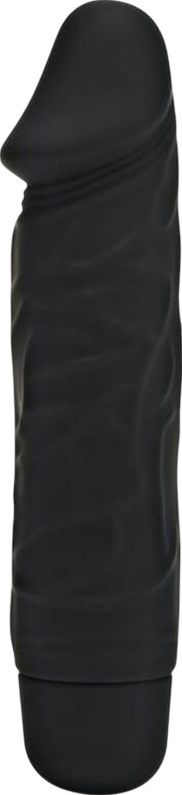 Ρεαλιστικός δονητής από σιλικόνη σε μαύρο χρώμα, μήκους 16 εκ. και μέγιστης διαμέτρου 3,3 εκ.