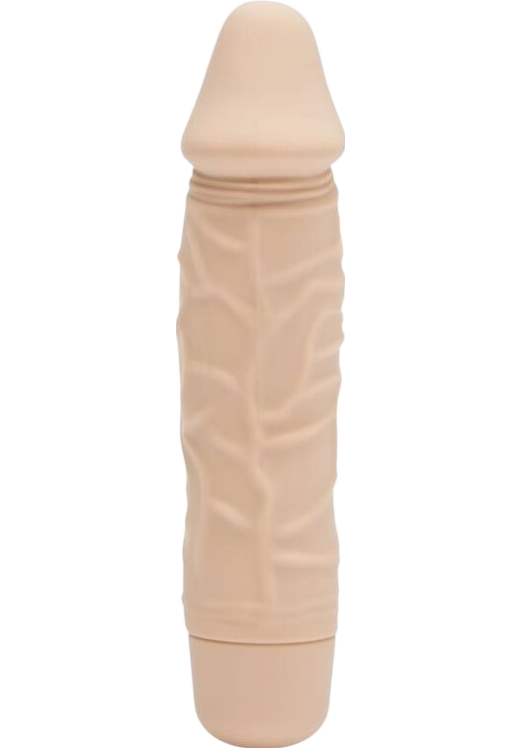 Ρεαλιστικός δονητής από σιλικόνη σε φυσικό χρώμα, μήκους 16 εκ. και μέγιστης διαμέτρου 3,3 εκ.