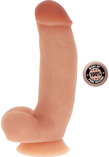 Get Real Silicone Dildo W Balls Skin 18 cm Ομοίωμα πέους από σιλικόνη σε φυσικό χρώμα, μήκους 18 εκ.