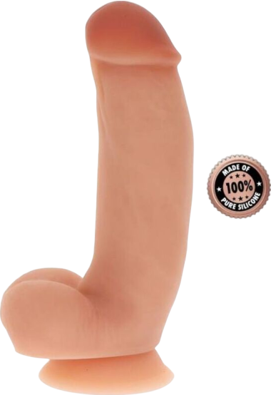 Ομοίωμα πέους από σιλικόνη σε φυσικό χρώμα, μήκους 18 εκ.