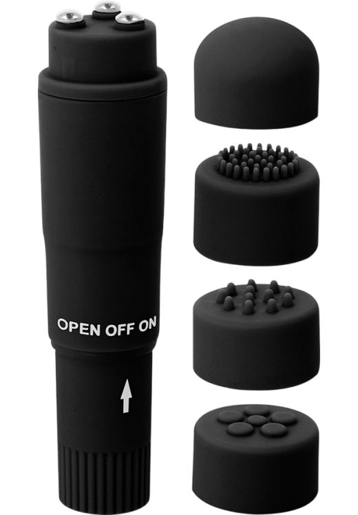 Μίνι δονητής από abs σε μαύρο χρώμα, μήκους 10,7 εκ. και μέγιστης διαμέτρου 2,5 εκ.