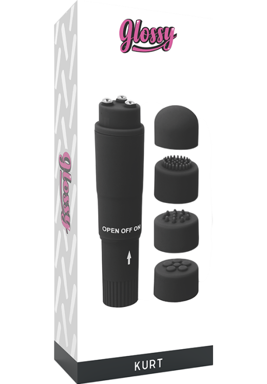 Μίνι δονητής από abs σε μαύρο χρώμα, μήκους 10,7 εκ. και μέγιστης διαμέτρου 2,5 εκ.