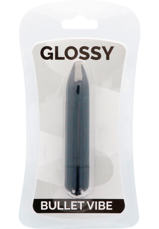 Μίνι δονητής από abs σε μαύρο χρώμα, μήκους 8,7 εκ. και μέγιστης διαμέτρου 1,8 εκ.