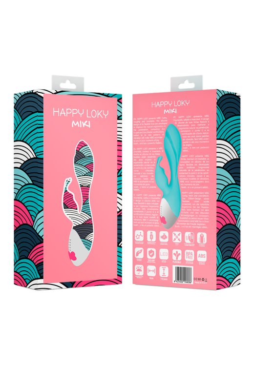 Rabbit δονητής από σιλικόνη σε μπλέ χρώμα, μήκους 19,5 εκ. και μέγιστης διαμέτρου 3,5 εκ.