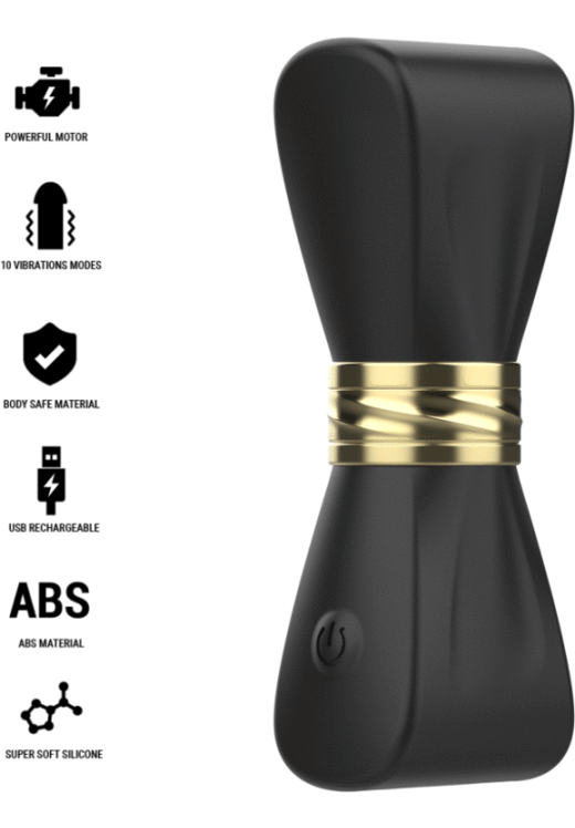 Κλειτοριδικός δονητής από σιλικόνη σε μαύρο χρώμα, μήκους 8,8 εκ. και μέγιστης διαμέτρου 3,2 εκ.