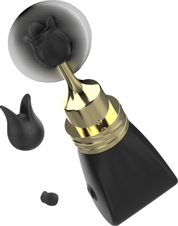 Κλειτοριδικός δονητής από σιλικόνη σε μαύρο χρώμα, μήκους 8,8 εκ. και μέγιστης διαμέτρου 3,2 εκ.