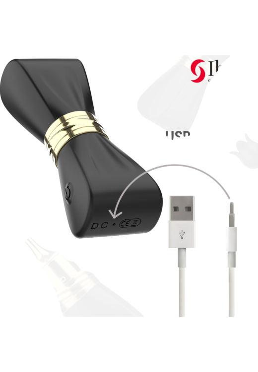 Κλειτοριδικός δονητής από σιλικόνη σε μαύρο χρώμα, μήκους 8,8 εκ. και μέγιστης διαμέτρου 3,2 εκ.