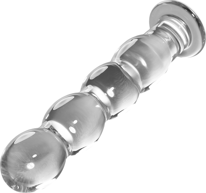 Γυάλινο γυάλινο dildo σε διάφανο χρώμα, μήκους 16,5 και μέγιστης διαμέτρου 3 εκ.