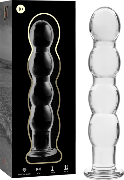 Γυάλινο γυάλινο dildo σε διάφανο χρώμα, μήκους 16,5 και μέγιστης διαμέτρου 3 εκ.