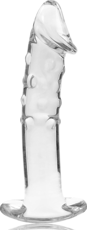 Γυάλινο γυάλινο dildo σε διάφανο χρώμα, μήκους 18,5 εκ. και μέγιστης διαμέτρου 4 εκ.