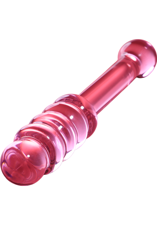Γυάλινο γυάλινο dildo σε ροζ χρώμα, μήκους 20,5 εκ. και μέγιστης διαμέτρου 3 εκ.