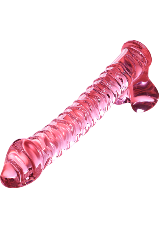 Γυάλινο γυάλινο dildo σε ροζ χρώμα, μήκους 21,5 εκ. και μέγιστης διαμέτρου 4 εκ.