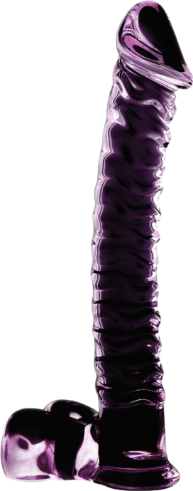 Γυάλινο γυάλινο dildo σε ροζ χρώμα, μήκους 21,5 εκ. και μέγιστης διαμέτρου 4 εκ.