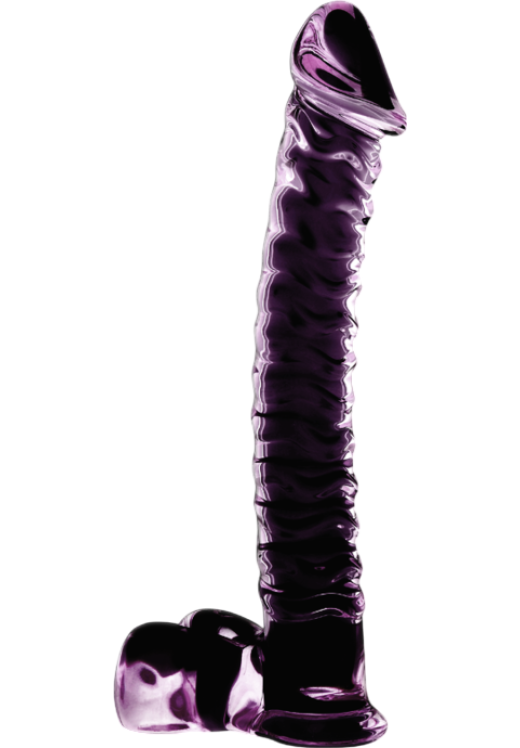 Γυάλινο γυάλινο dildo σε ροζ χρώμα, μήκους 21,5 εκ. και μέγιστης διαμέτρου 4 εκ.