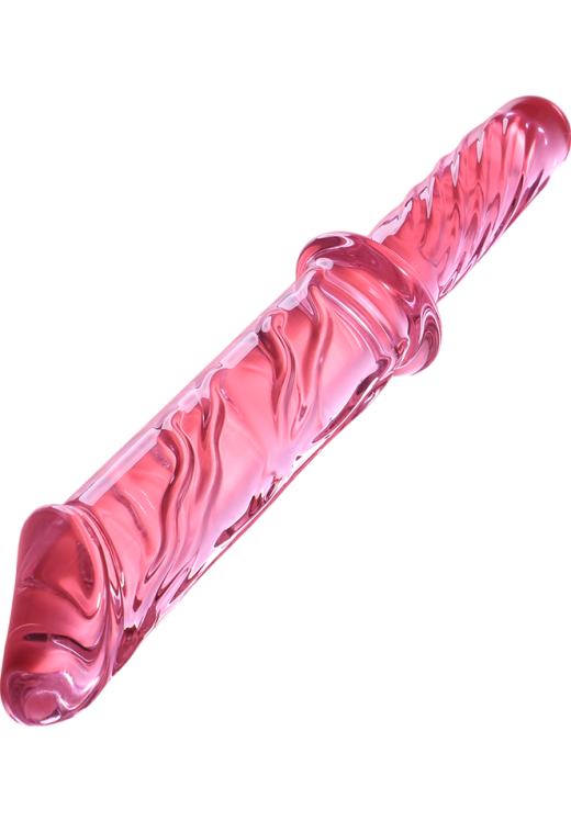 Γυάλινο γυάλινο dildo σε ροζ χρώμα, μήκους 28,5 εκ. και μέγιστης διαμέτρου 5 εκ.
