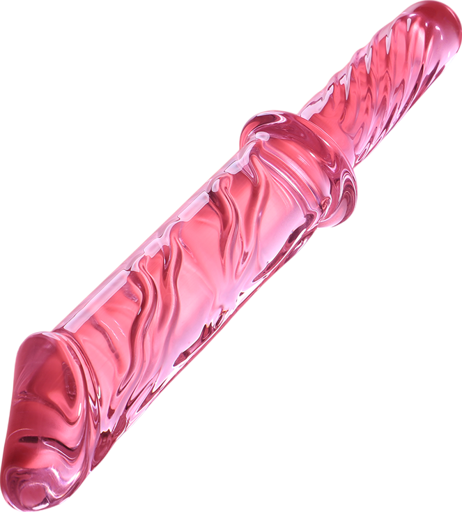 Γυάλινο γυάλινο dildo σε ροζ χρώμα, μήκους 28,5 εκ. και μέγιστης διαμέτρου 5 εκ.