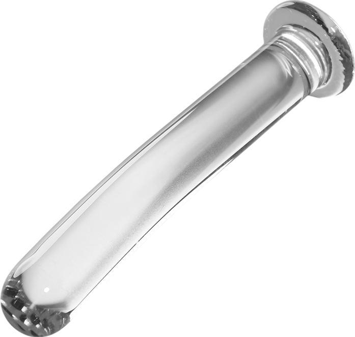 Γυάλινο γυάλινο dildo σε διάφανο χρώμα, μήκους 15,5 εκ. και μέγιστης διαμέτρου 3 εκ.