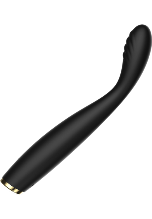 Δονητής σημείου g από σιλικόνη σε μαύρο χρώμα, μήκους 19 εκ. και μέγιστης διαμέτρου 2,3 εκ.